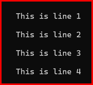 Picture showing the output of reading the text file line by line